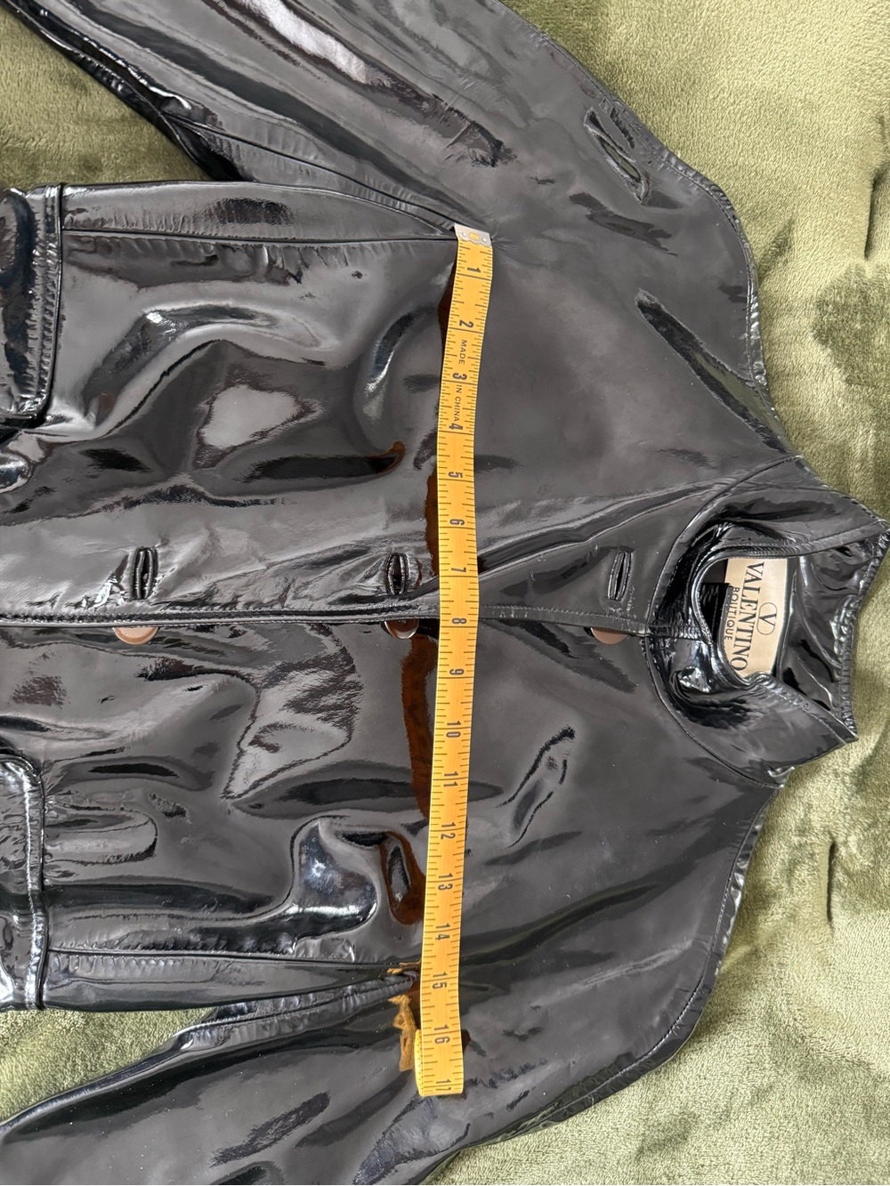 Vintage Valentino Coat- Black Patent Leather Trench- Glossy/Luxe Statement Piece - Picture 5 of 10